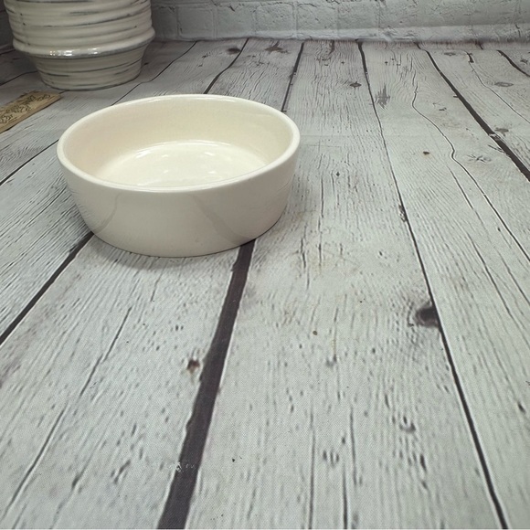 NWOT Rae Dunn Artisan Collection magenta Cream pet feeding water Bowl purrfect - Picture 3 of 6